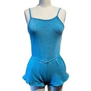 NWT Vintage Havana Turquoise Terry Romper Shorts Youth Large 14